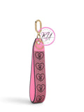 Llavero con correa para colgar de la muñeca Pink Sugar logo de corazón