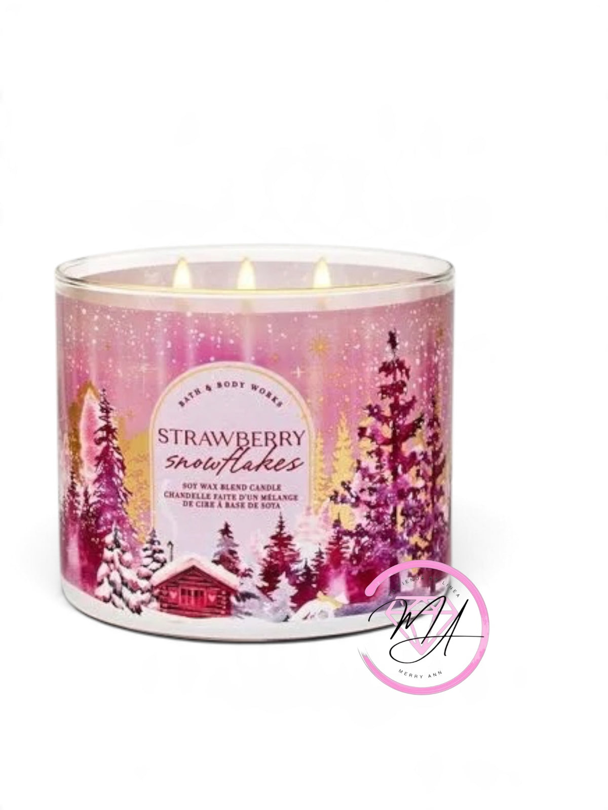 Vela 3 Mechas Strawberry snowflakes
