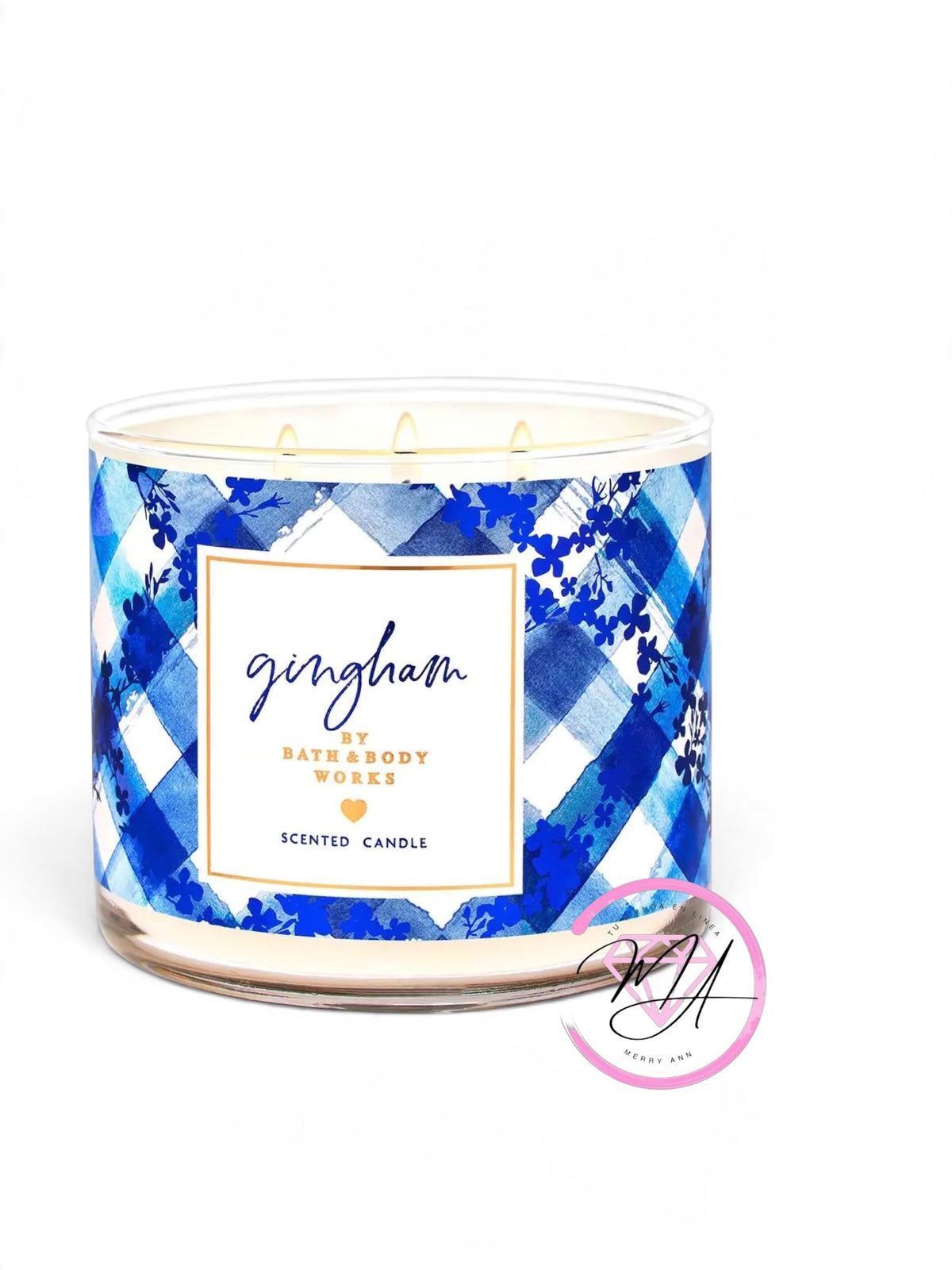 Vela 3 Mechas Gingham