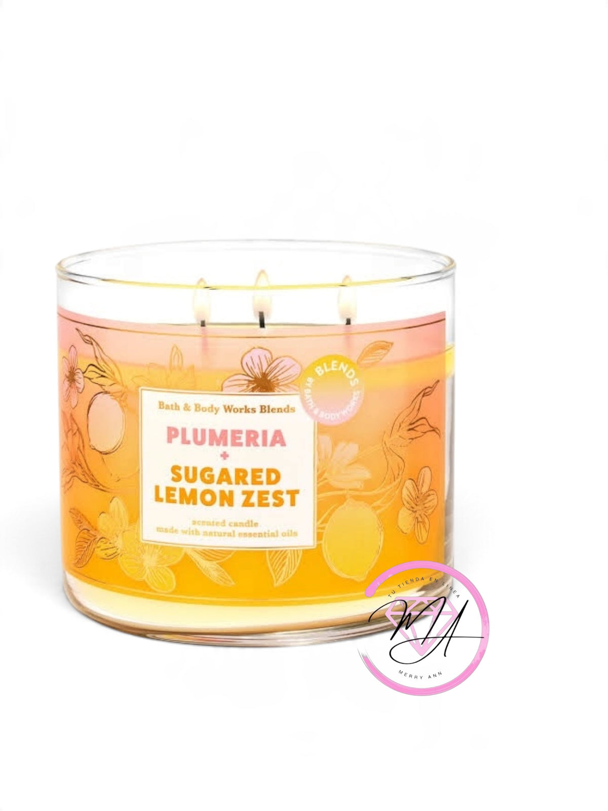 Vela 3 Mechas Plumeria & sugared lemon