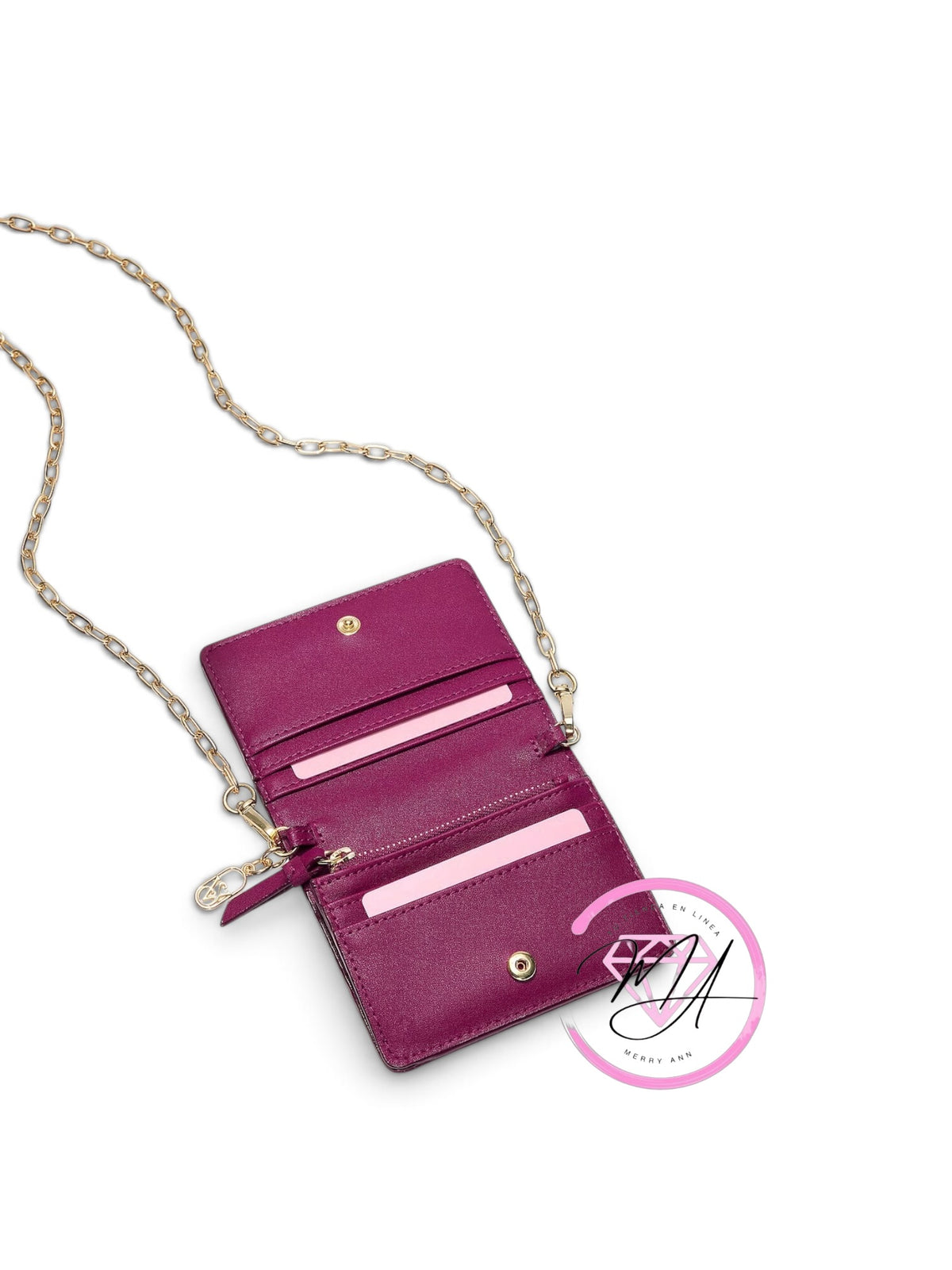 Billetera convertible con cadena Rosa