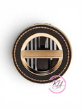 Base para aroma de carro CUERO NEGRO COSIDO