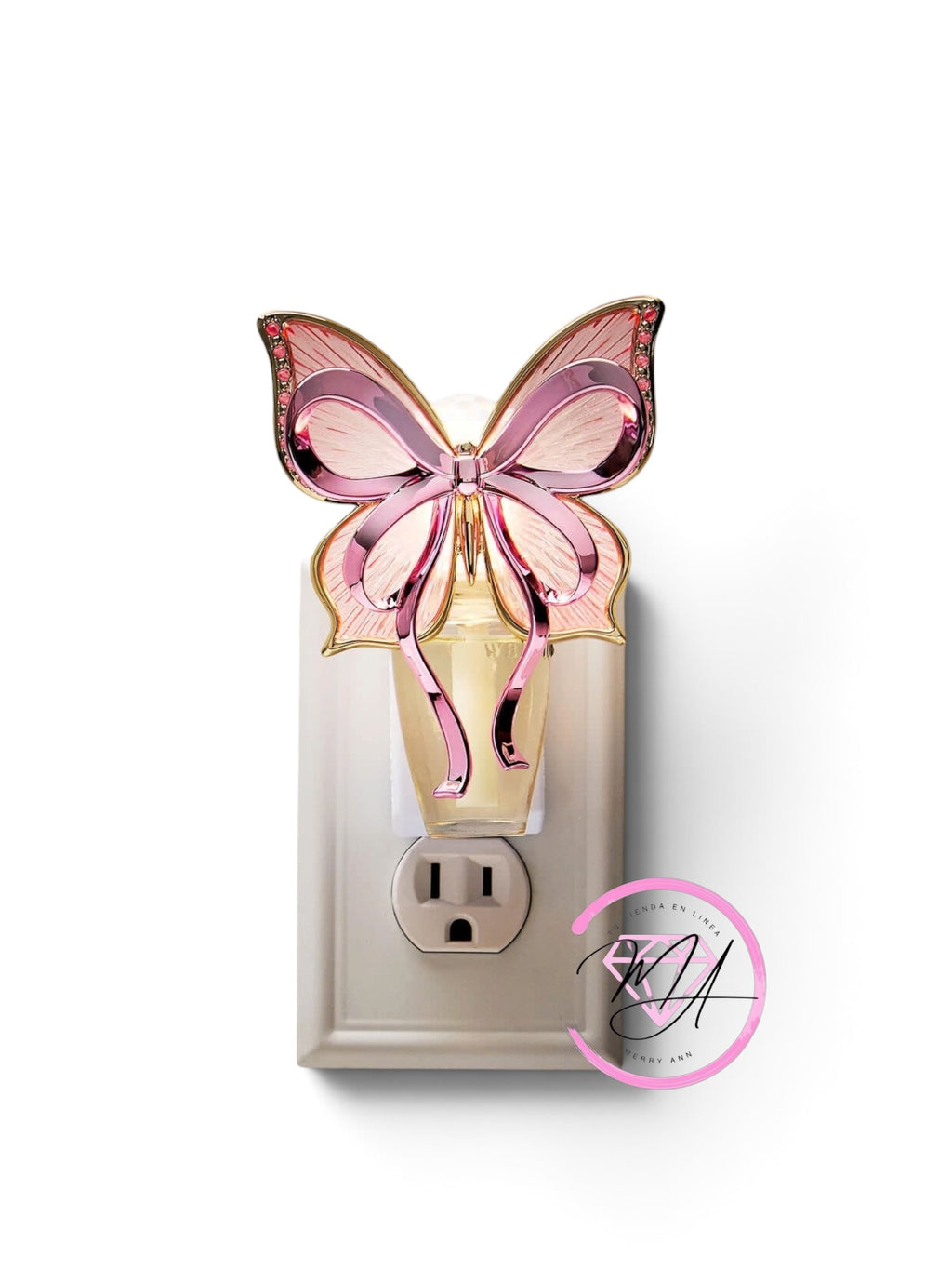 Difusor Mariposa rosa c/luz y control scent