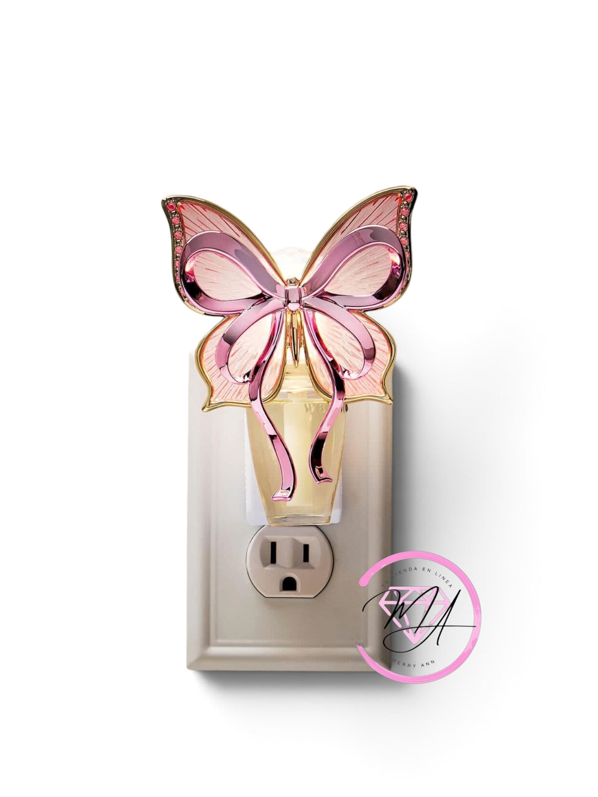 Difusor Mariposa rosa c/luz y control scent