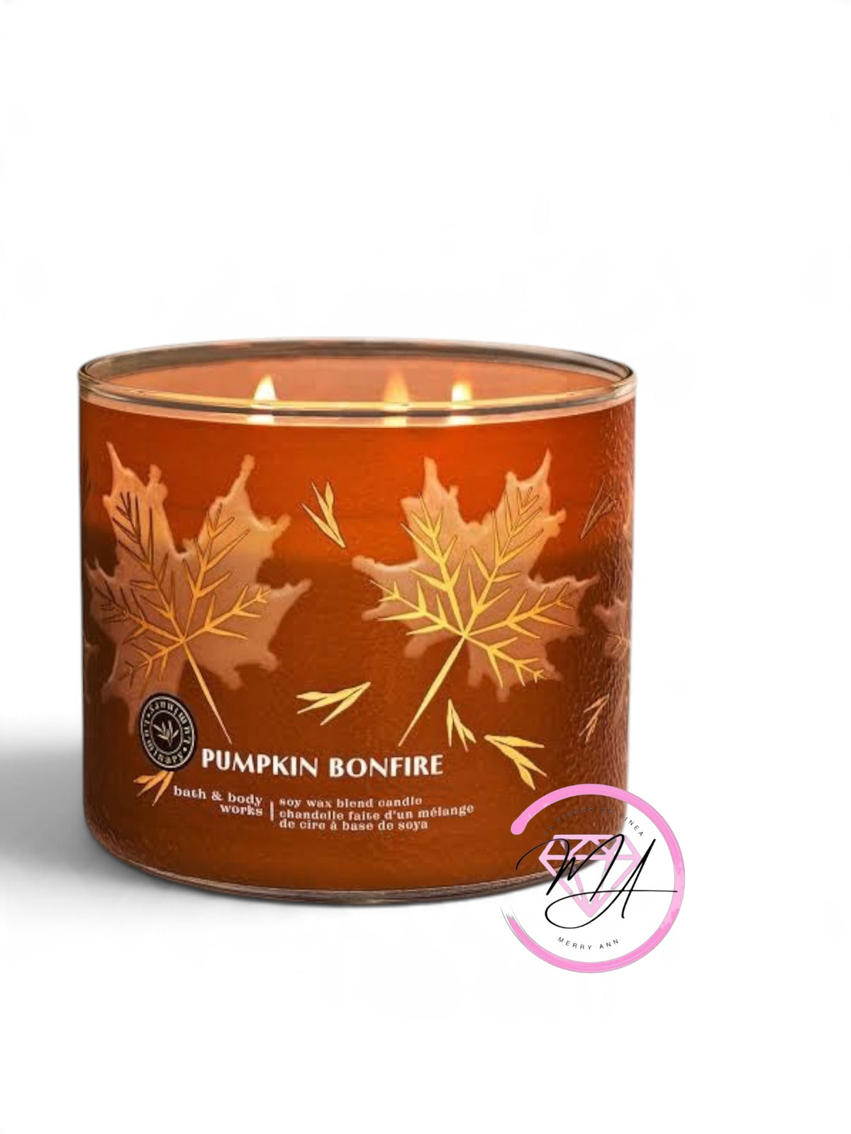 Vela 3 Mechas Pumpkin bonfire