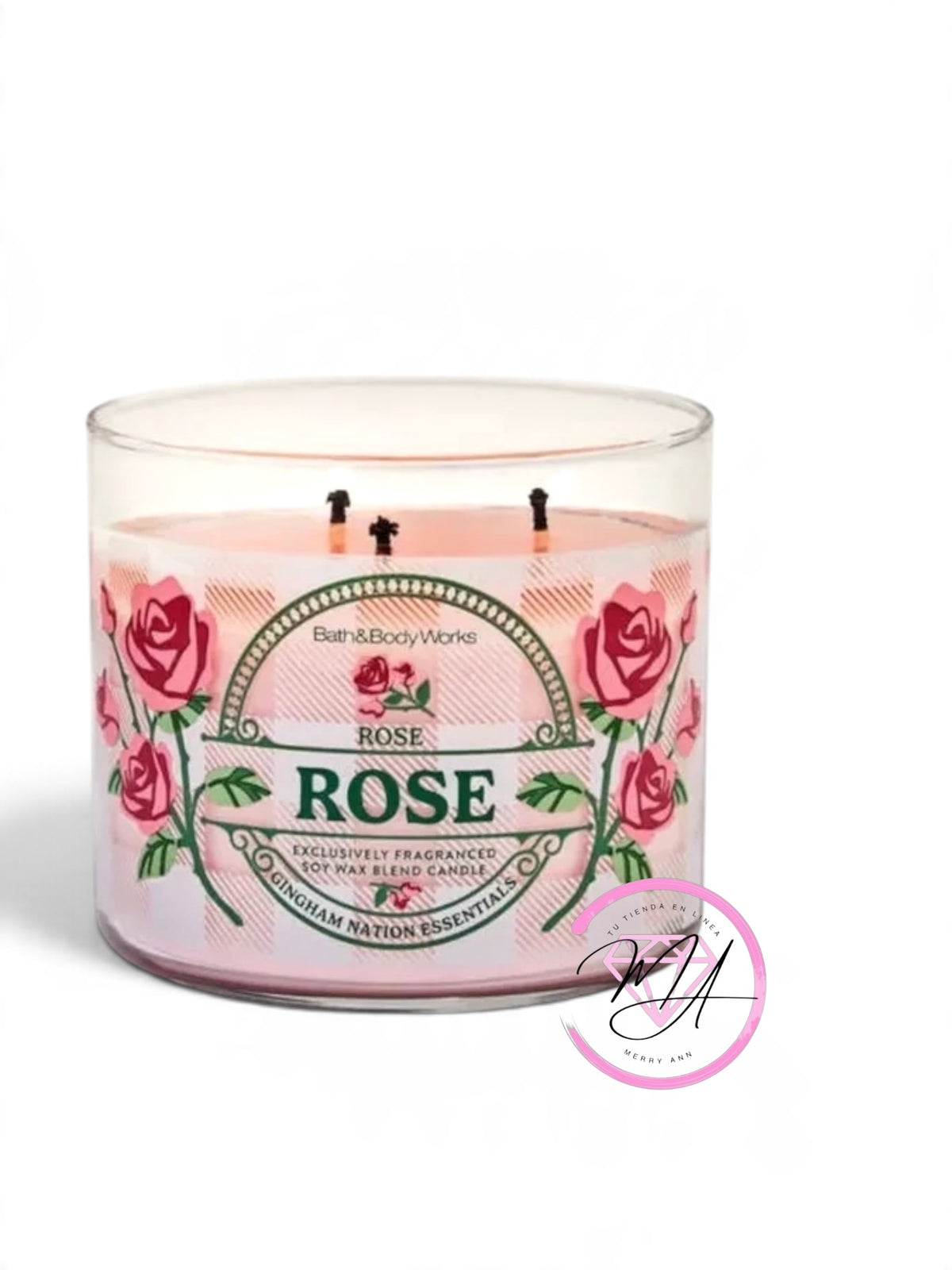 Vela 3 Mechas Rose