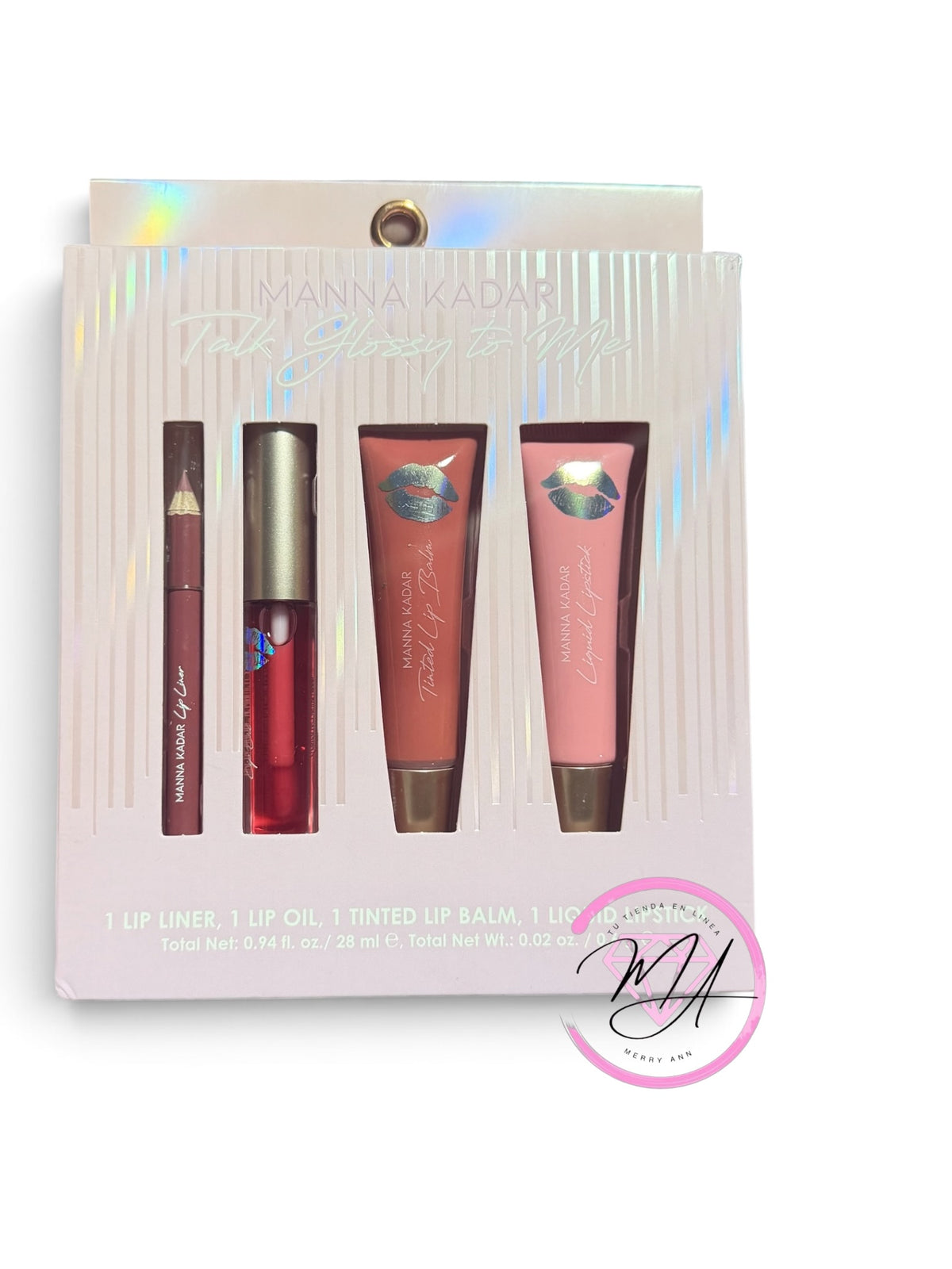 MANNA KADAR Set de delineador, lip oil, tinta y liquid lipstick